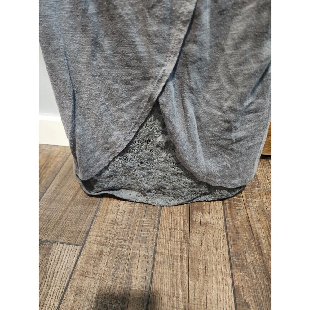 Maurices Tank Top Womens XL Grey Lace Back Rhinestones Bling - Picture 4 of 8